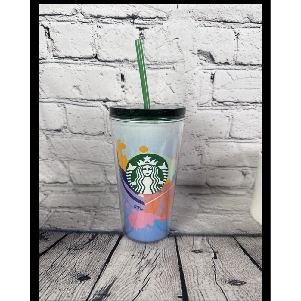 Starbucks Company Summer Cold Cup with Lid and Straw‎ Set Of 2